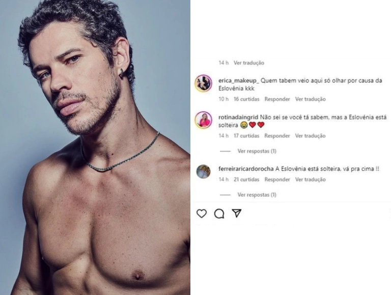 Internautas enchem foto de José Loreto com comentários após Eslôvenia ficar solteira