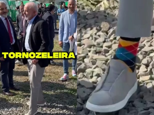 Lula ironiza tornozeleira de Bolsonaro e exibe “meia estilosa” em evento de saúde