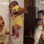 Ary Mirelle emociona ao mostrar crescimento dos filhos com João Gomes ao longo de 1 ano