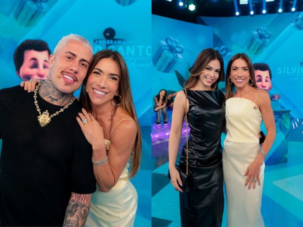 Patrícia Abravanel grava especial de Dia dos Pais com MC Daniel e Melody no “Jogo das 3 Pistas”