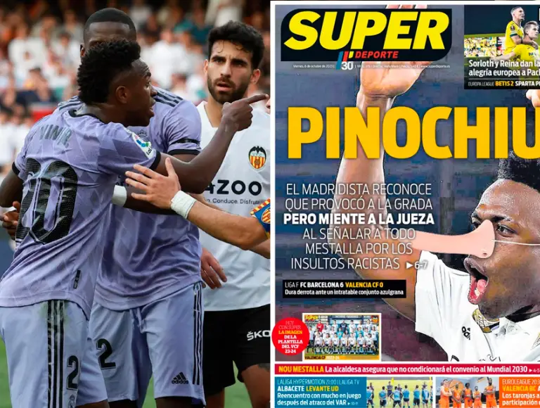 Jornal espanhol chama Vini Jr. de Pinóquio e abafa acusações de racismo contra o jogador