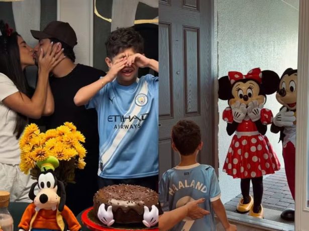 Gabriela Versiani faz surpresa para filho de Huff com Marília Mendonça na Disney