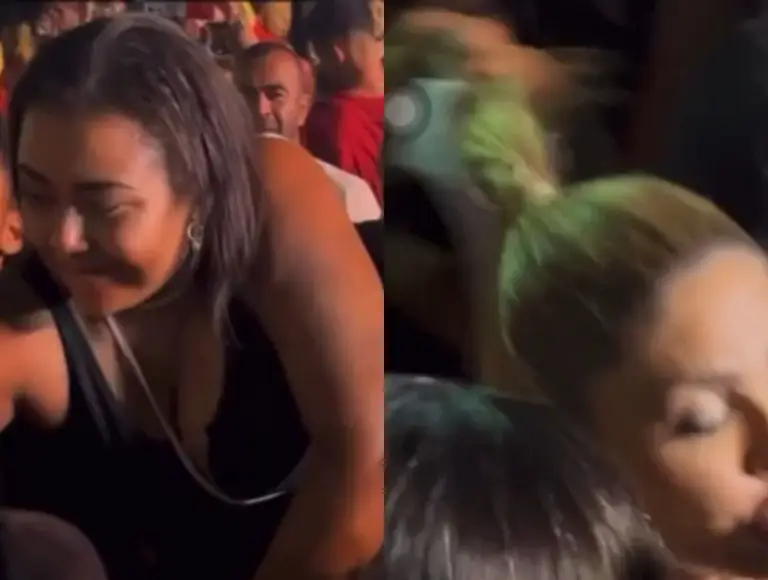 Larga meu cabelo, mulher! Manu Bahtidão leva puxão em pleno show