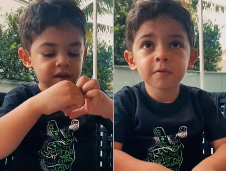 Léo, filho de Murilo Huff, encanta a web com vídeo de aniversário para o pai