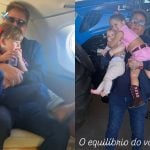 Leonardo e Poliana viajam com os netos para curtir dia na Fazenda Talismã