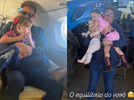 Leonardo e Poliana viajam com os netos para curtir dia na Fazenda Talismã