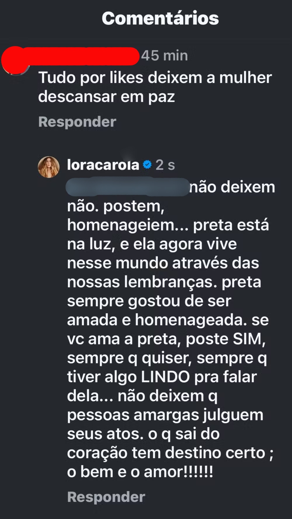 Reprodução: Instagram/@loracarola
