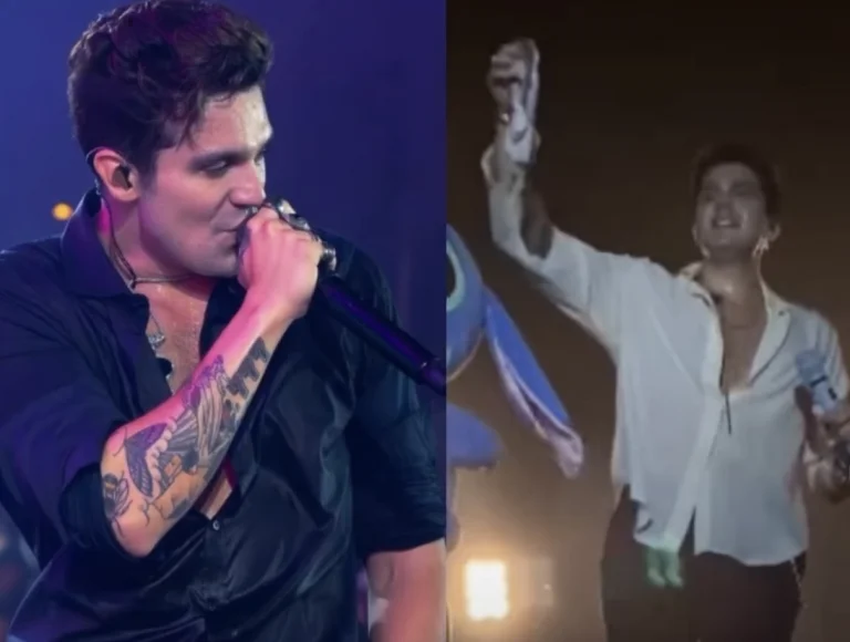 Luan Santana recebe calcinha de fã no palco: “Quer ver?”