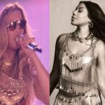 Beyoncé veste mesmo look que Ludmilla em show em Paris com Miley Cyrus