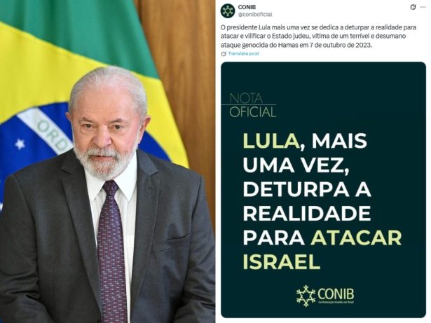 Confederação Israelita afirma que Lula alimenta antissemitismo no Brasil