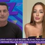 Modelo que recebeu R$20 mil para ir na festinha de neymar fala ao vivo com Leo Dias