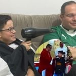 Menino que “secou” o Palmeiras na igreja e viralizou assistiu à eliminação com padre torcedor