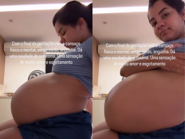 Ary Mirelle desabafa sobre reta final da gravidez: “Amor e esgotamento”