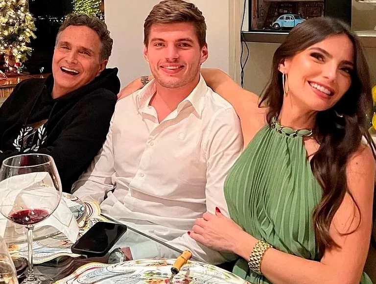 Nelson Piquet, Max Verstappen e Kelly Piquet. Foto: Reprodução