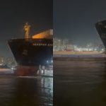 Navio colide com balsas em Santos e tripulantes pulam no mar