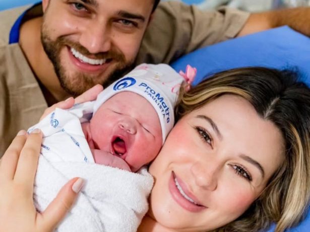 Nasce Eliza, 1º filha de Niina Secrets e Guilherme Oliveira