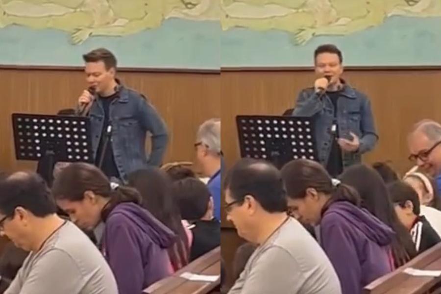 Missa cheia e muito louvor: Michel Teló canta em igreja lotada. Veja!