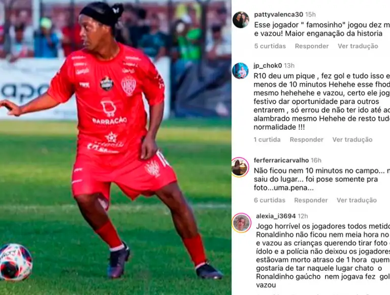 Ronaldinho Gaúcho não cumpre acordo e foge de evento festivo em Bauru