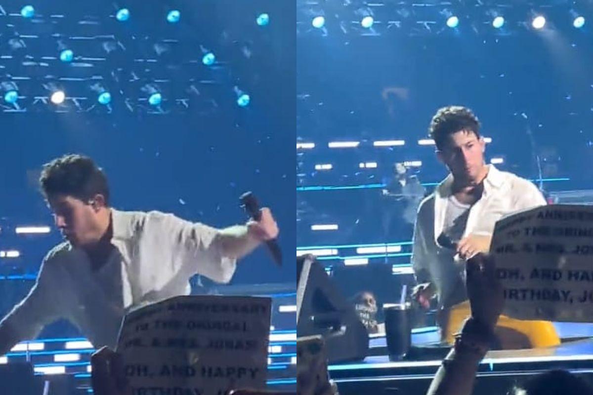 Nick Jonas cai durante show dos Jonas Brothers. Veja!