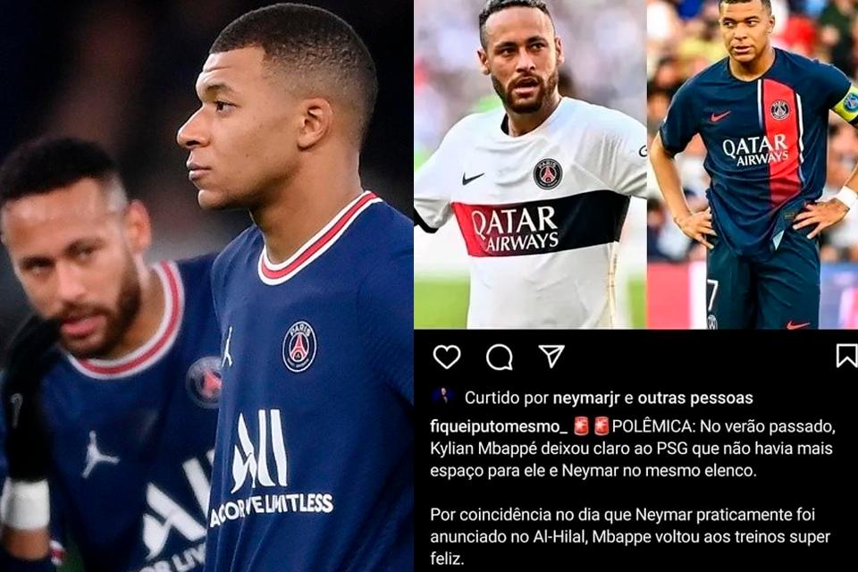 Neymar curte post que associa sua saída à Mbappé e aumenta boatos