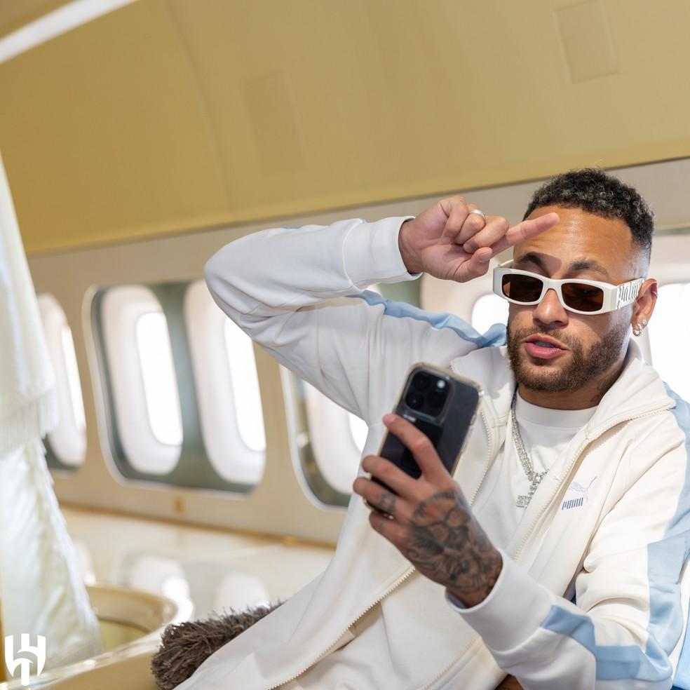 Neymar viajou para Arábia Saudita em avião avaliado em R$ 1 bilhão