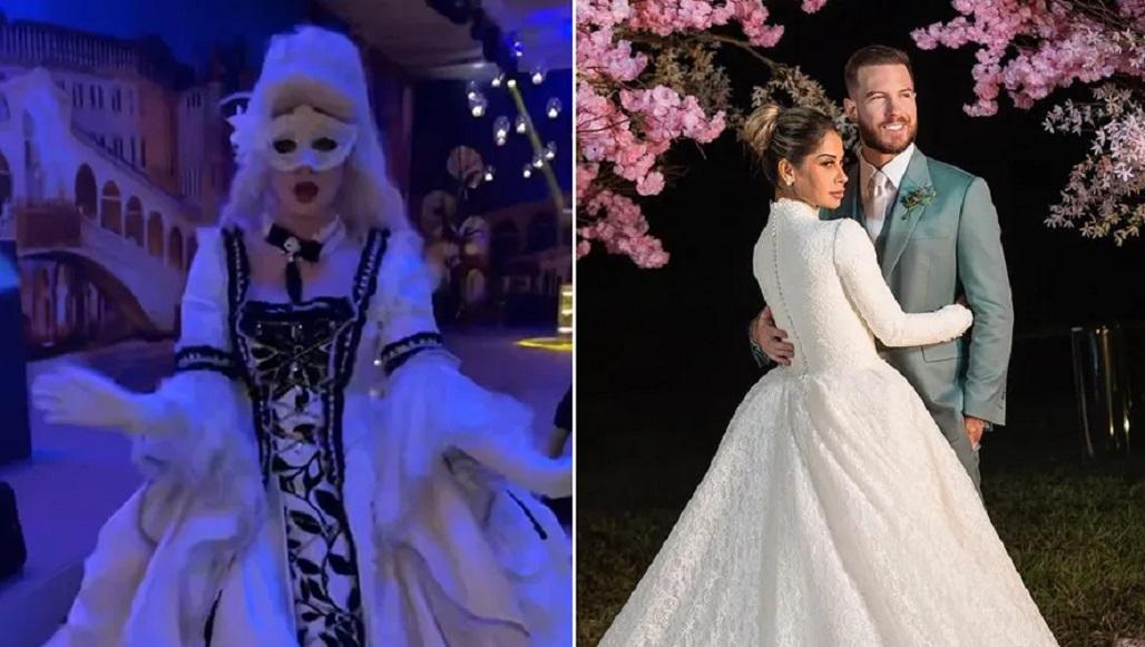 Maíra e Thiago Nigro fazem baile de máscaras após casamento secreto