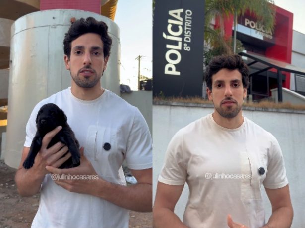 Julinho Casares resgata cadela e filhote explorados para venda em semáforo de SP