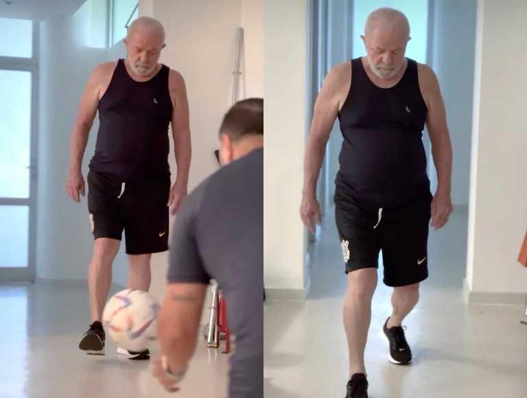 Lula mostra recuperação e posta vídeo treinando após cirurgia no quadril