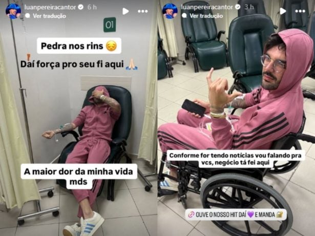 Luan Pereira é diagnosticado com pedras nos rins e está em repouso domiciliar