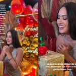 Isabelle Nogueira se emociona ao ganhar festa surpresa para comemorar aniversário
