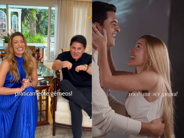 Cesar Filho e Elaine Mickely comemoram mais um neto a caminho: “Praticamente gêmeos”