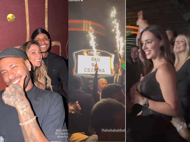 De férias, Neymar organiza surpresa para Bruna Biancardi em balada de NY