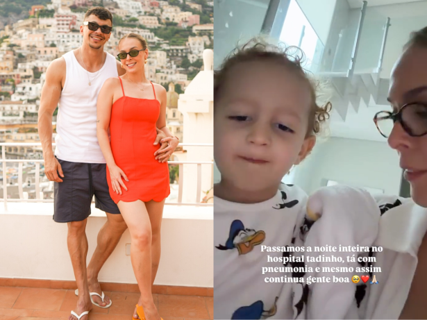 Filho caçula de Tata e Cocielo passa noite no hospital com pneumonia, mas está bem