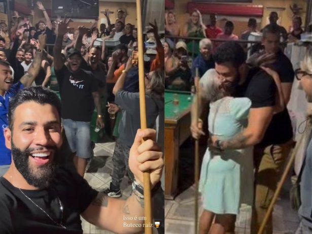 Boteco raiz: Gusttavo Lima surpreende fãs jogando sinuca em bar de Goiânia