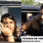 Grávida presa xinga e agride repórter durante cobertura de operação anti-tráfico