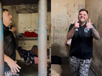 Preso em operação, influenciador grava vídeo em cela e celebra soltura: “não sou bandido”