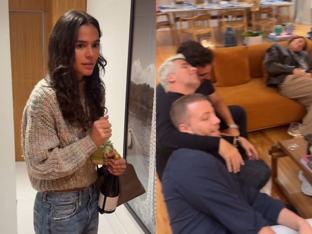 Bruna Marquezine chega atrasada para jantar de aniversário e é recebida com pegadinha
