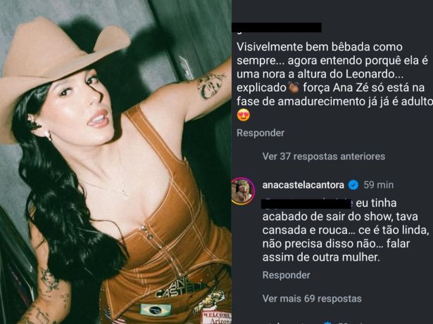 Ana Castela responde a crítica de seguidora que a chamou de bêbada: “Você é linda, não precisa disso”