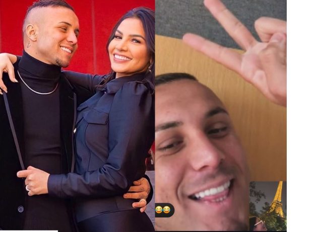 Em ligação com o jogador, esposa de Cebolinha desmente boatos de separação: “Muito felizes”