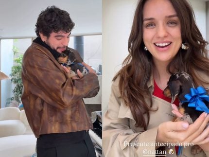 Rafa Kalimann presenteia Nattan com cachorrinho dos sonhos: “Se superou”