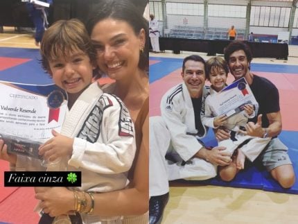 Isis Valverde reúne Marcos Buaiz e ex-marido em evento de judô do filho