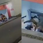Segura, peão! Casal viraliza por cair várias vezes de moto na garagem de motel
