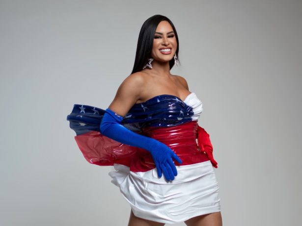 Isabelle Nogueira veste as cores da bandeira do Amazonas para o Festival da Cunhã