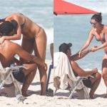 Xamã e Sophie Charlotte são flagrados em clima de romance na praia do Rio