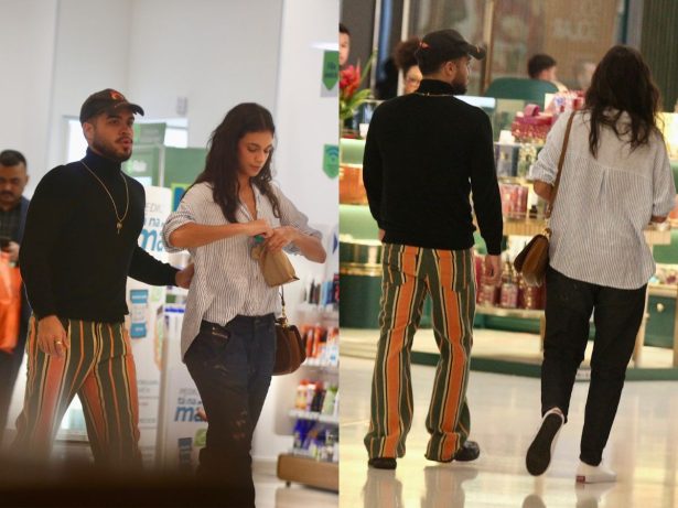 Alane Dias e Francisco Gil são flagrados passeando juntos em shopping no Rio