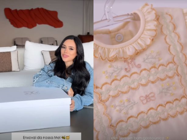 Bruna Biancardi mostra detalhes do enxoval de Mel e elege peças favoritas