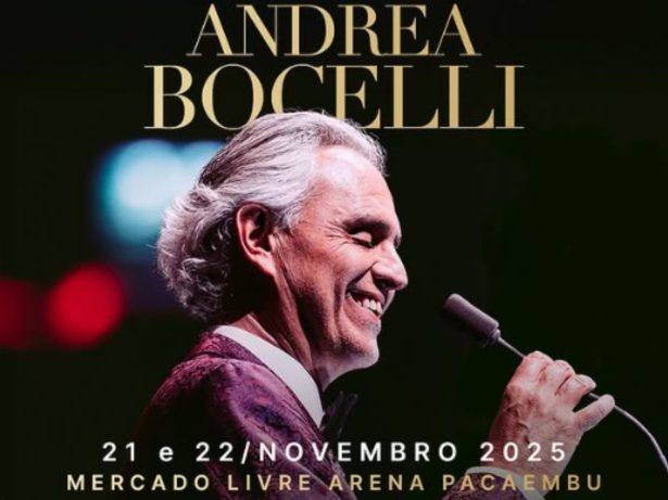 Andrea Bocelli retorna ao Brasil com dois shows em São Paulo em novembro