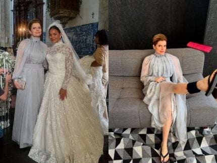 Debora Bloch mostra bastidores do casamento de Fátima com Afonso em “Vale Tudo”