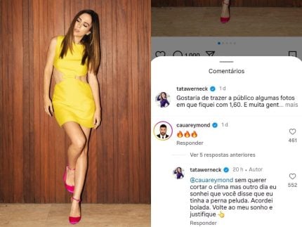 Tata Werneck diverte web após revelar sonho com Cauã Reymond: “Pernas peludas”
