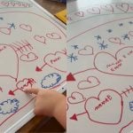 Tatá Werneck se emociona ao mostrar filha escrevendo sozinha numa lousa